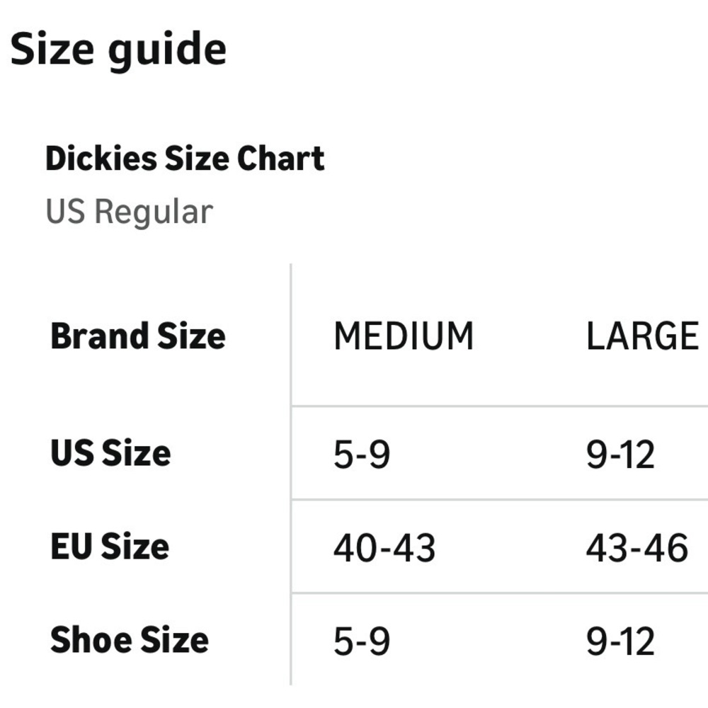 Dickies Men's Dri-Tech Sweat Fighting Stay Dry Crew Socks, Shoe Sz 5-9, 6 Pair - Picture 5 of 5